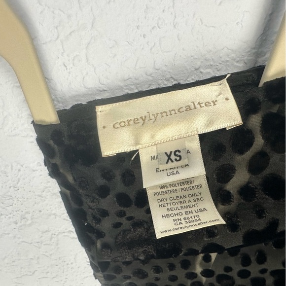 Corey Lynn Calter Melinda Black Velvet Burnout Jumpsuit Made In USA XS - Picture 3 of 11